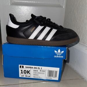 Adidas Samba OG Kids Sneakers - Black, White, and Brown